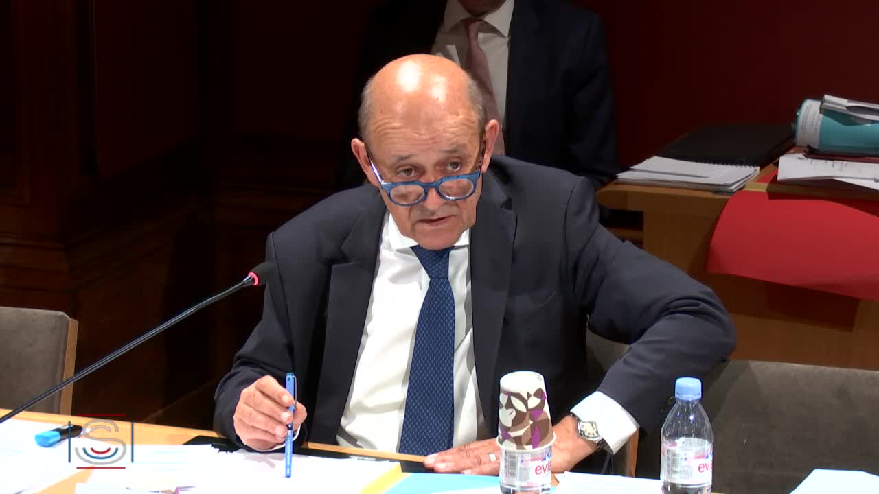 Audition de M. Jean-Yves Le Drian, ministre de l'Europe et des Affaires étrangères : point de situation en Méditerranée