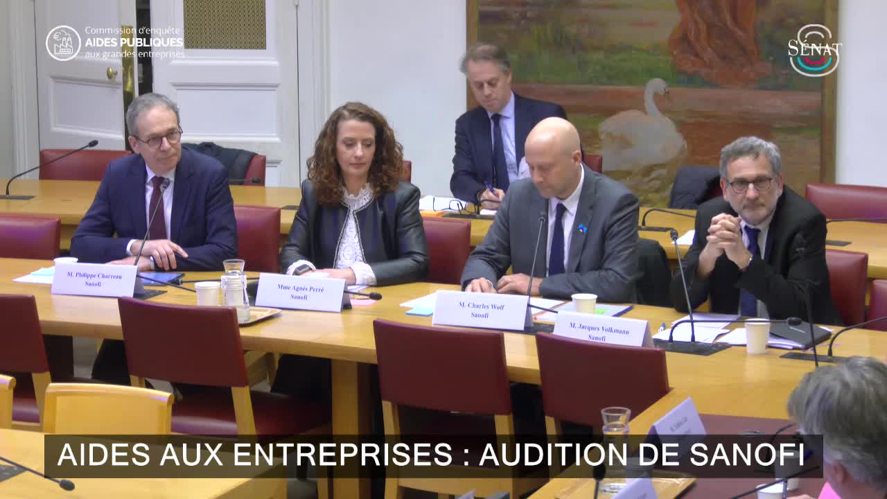 Aides aux entreprises : audition de Sanofi 