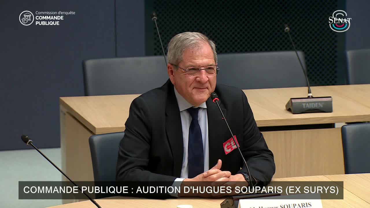 Commande publique : audition d'Hugues Souparis (ex Surys)