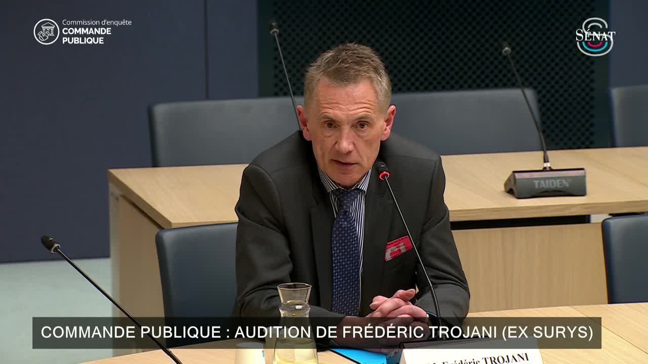 Commande publique : audition de Frédéric Trojani (ex Surys)