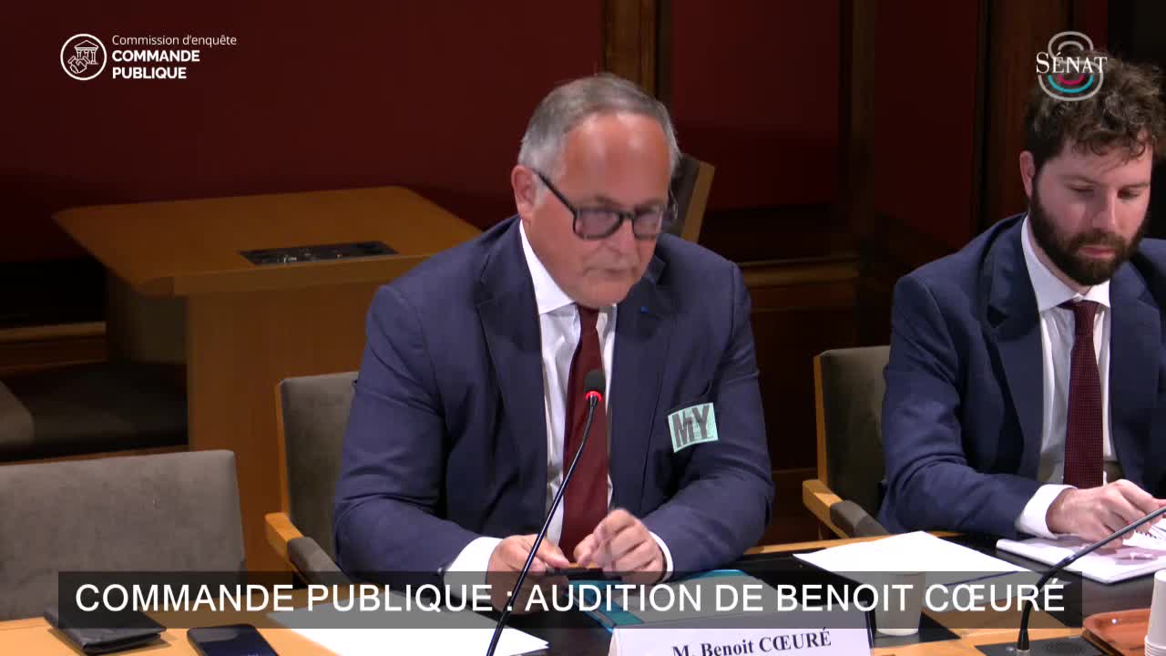 Commande publique : audition de Benoit Cœuré 