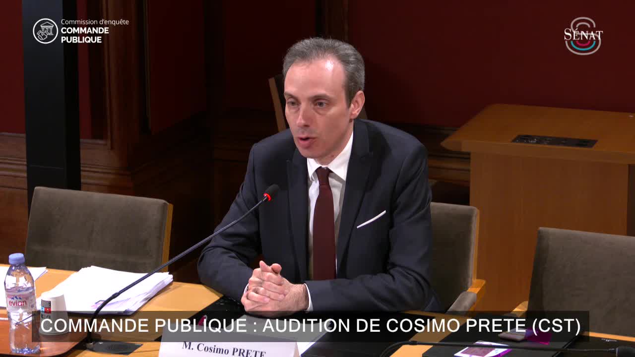 Commande publique : audition de Cosimo Prete (CST) 